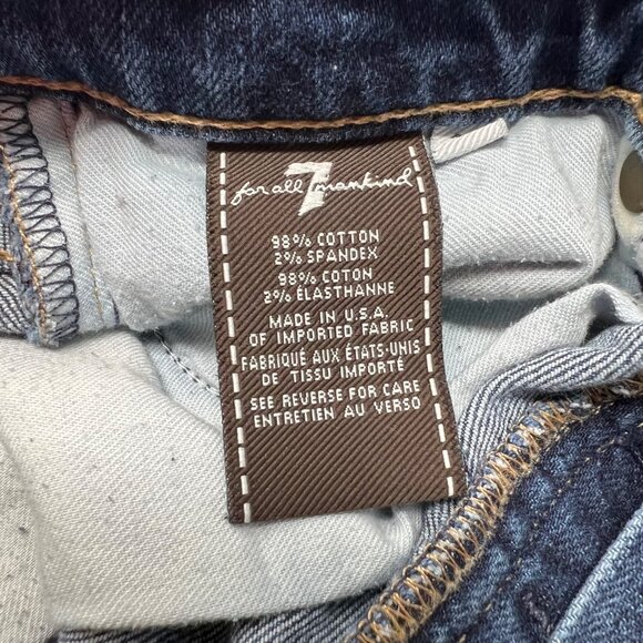 7 For All‎ Mankind Button Fly Denim Blue Jeans Size 32X33 Straight Leg - Picture 6 of 8